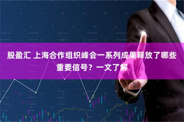 股盈汇 上海合作组织峰会一系列成果释放了哪些重要信号？一文了解